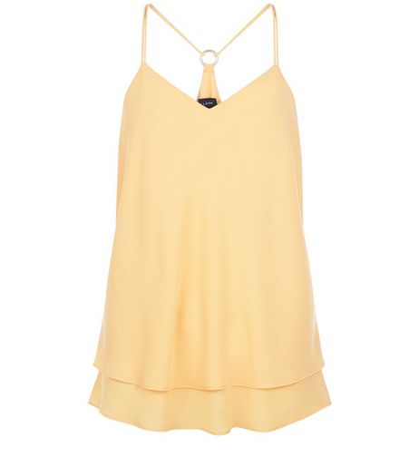 Light Orange Ring Back Layered Cami | New Look