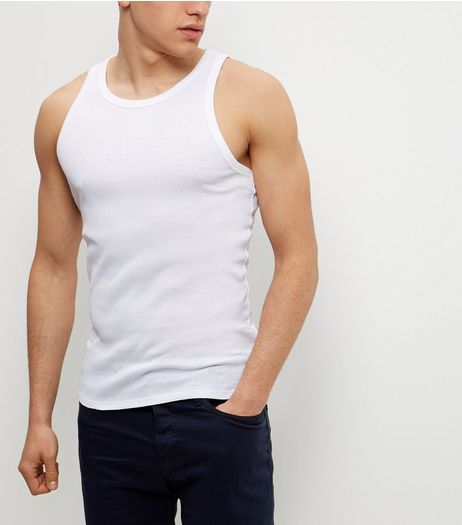 White Ribbed Vest | New Look