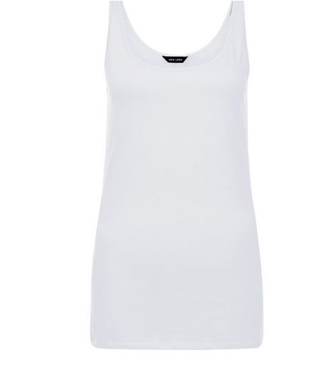 White Scoop Neck Vest | New Look