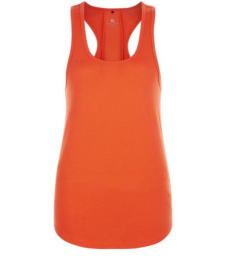 Orange Mesh Back Sports Vest | New Look