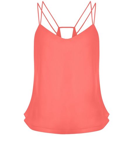 Petite Pink Layered Double Strap Cami | New Look