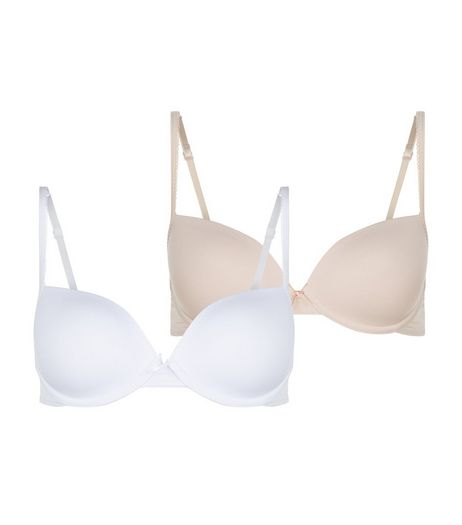 Teens 2 Pack White and Nude Underwired Bras | New Look