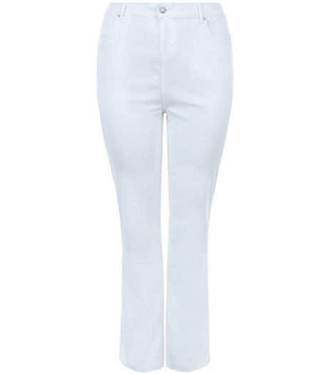 Curves White Bootcut Jeans | New Look