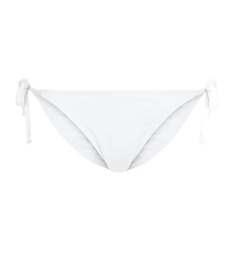 White Tie Side Bikini Bottoms | New Look
