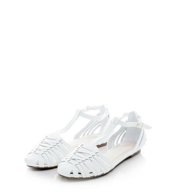 white t bar flat sandals