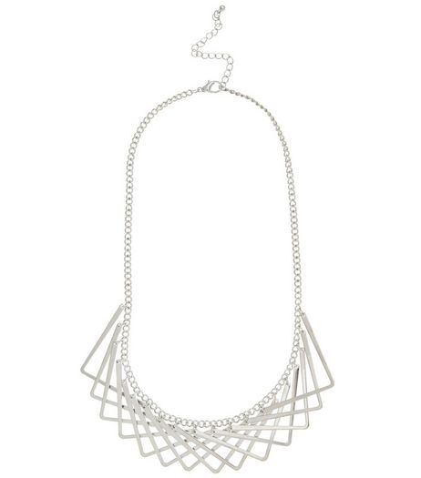 Silver Layered V Necklace | New Look