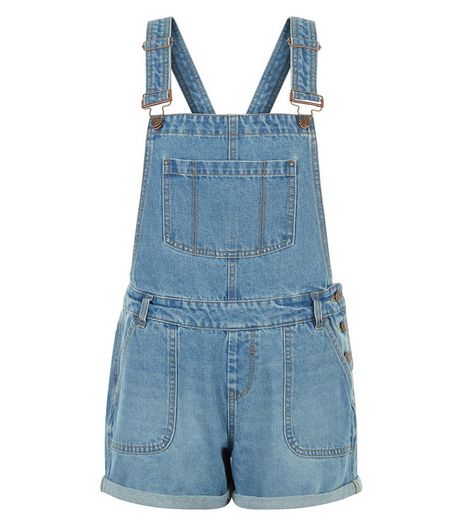 Teens Blue Short Dungarees | New Look