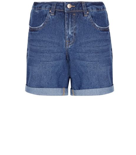 Blue Denim Boyfriend Shorts | New Look
