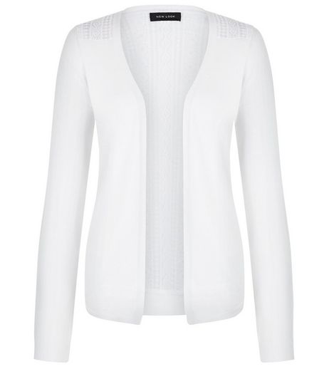 White Lace Panel Cardigan | New Look