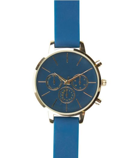 Blue Silicone Strap Watch | New Look