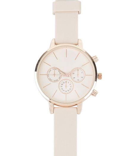 Shell Pink Silicone Strap Watch | New Look