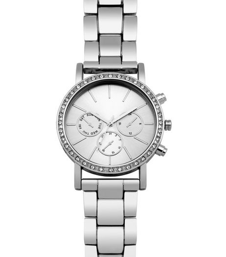 Silver Diamante Sports Watch | New Look