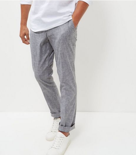 Grey Texture Slim Fit Trousers | New Look
