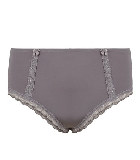 Curves Lace Trim Short Briefs | New Look
