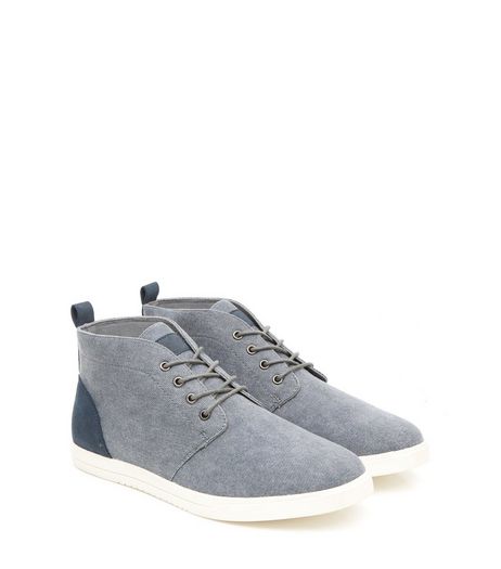 Blue Canvas Chukka Boots | New Look