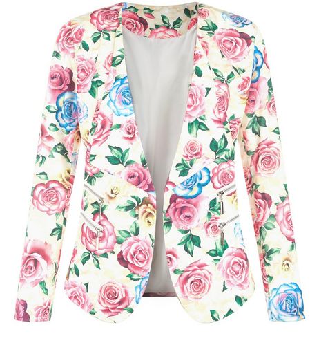 Jumpo Pink Floral Print Blazer | New Look