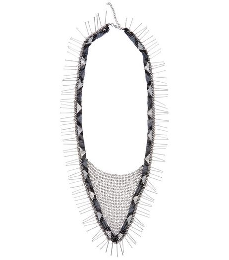 Silver Premium Link Chain Bib Necklace | New Look