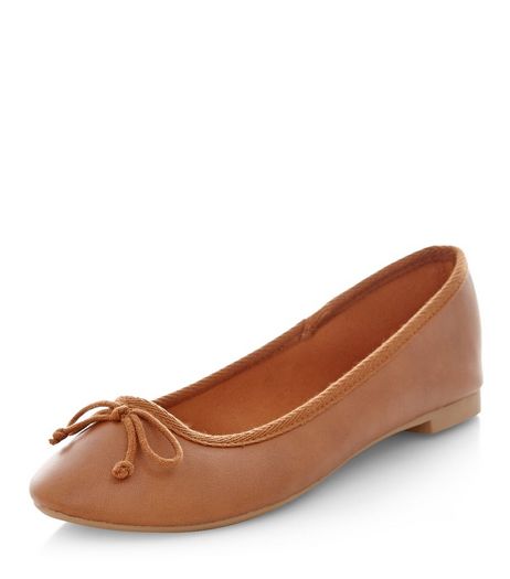 Tan Faux Leather Ballet Pumps | New Look