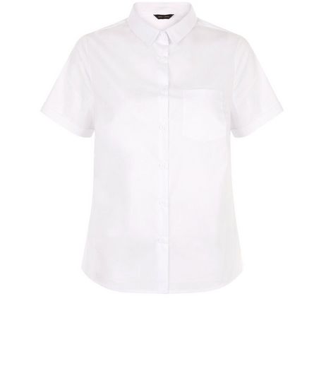 White Single Pocket Short Sleeve Shirt | New Look