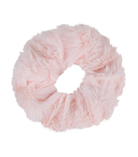 Pink Faux Fur Scrunchie | New Look