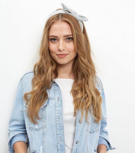 Pale Grey Bow Alice Band | New Look