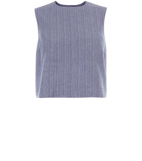 Blue Linen Stripe Sleeveless Top | New Look
