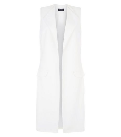 Cream Double Pocket Sleeveless Jacket | New Look