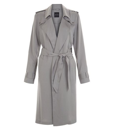 Grey Drape Trench Coat | New Look