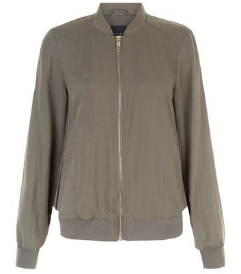 Khaki Lightweight Bomber Jacket  | New Look