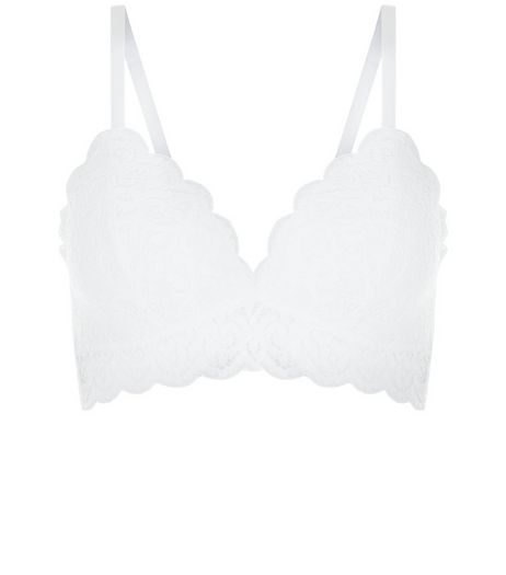 White Crochet Moulded Bralet | New Look