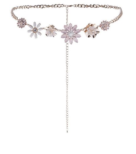 Pink Flower Chain Belt | New Look