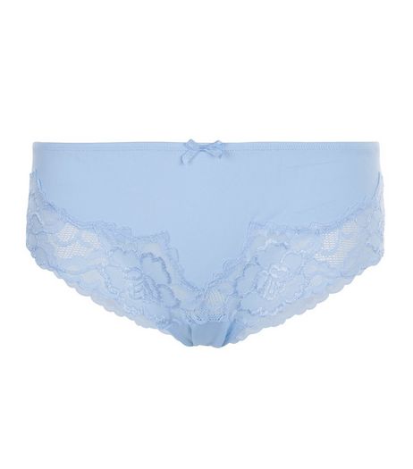 Blue Cut Out Lace Briefs | New Look