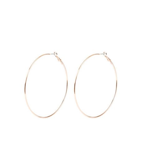 Rose Gold Skinny Hoop Earrings | New Look