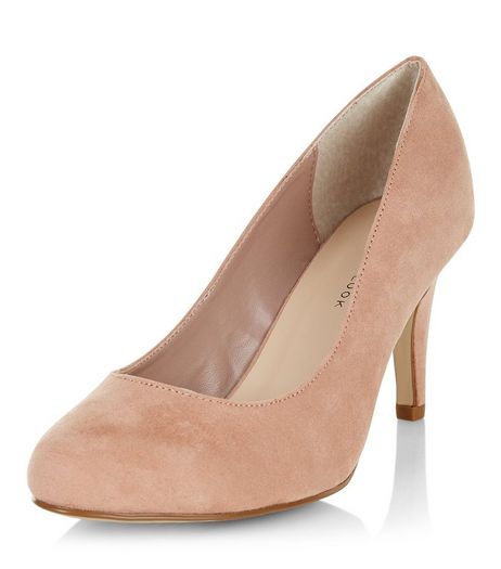 Wide Fit Stone Suedette Mid Heels | New Look