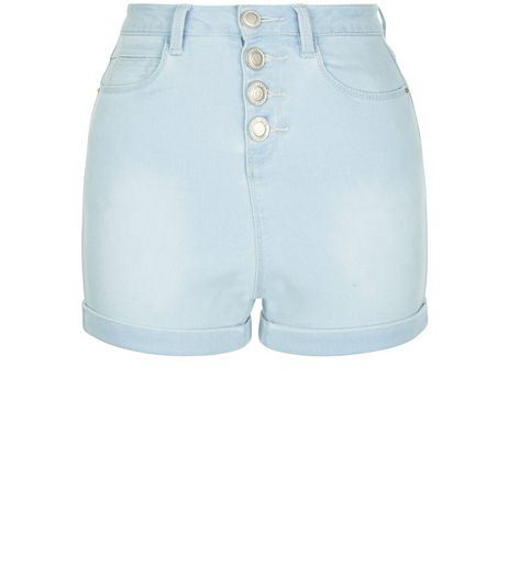 Teens Blue High Waisted Boyfriend Shorts | New Look