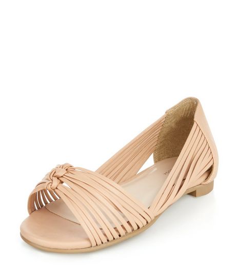 Stone Plaited Strap Peep Toe Sandals | New Look