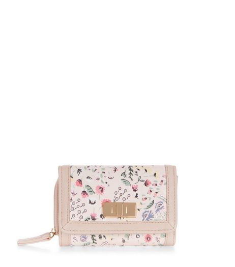 Shell Pink Ditsy Floral Print Purse | New Look
