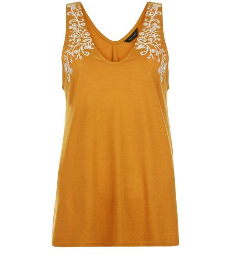 Stone Embroidered Trim Vest | New Look