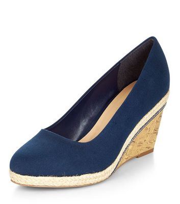 wide fit canvas wedge espadrilles