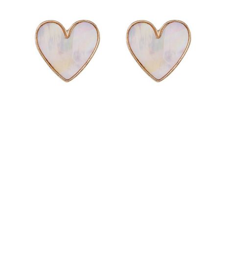 Pink Shell Heart Stud Earrings | New Look