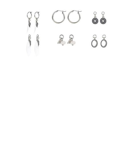 Silver Interchangeable Hoop Earring Pack | New Look