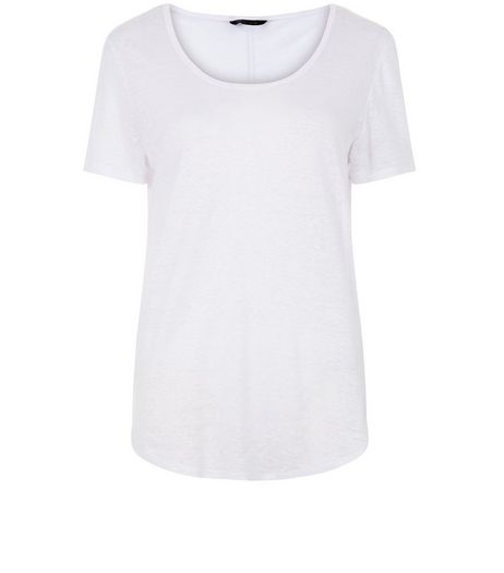 White Linen T-Shirt | New Look