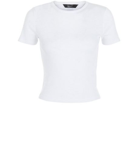 Teens White Ribbed Crop Top | New Look