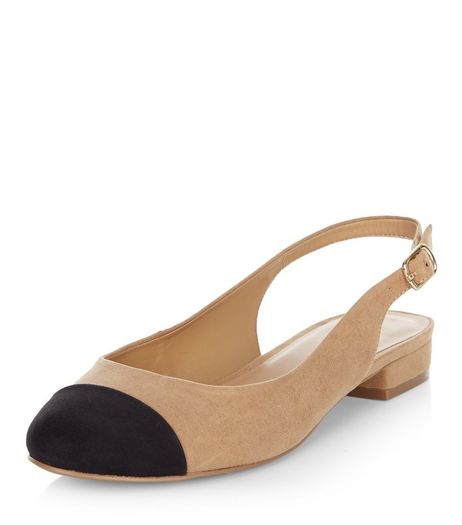 Tan Suedette Sling Back Pumps | New Look