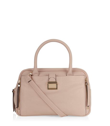Stone Square Bowler Bag | New Look