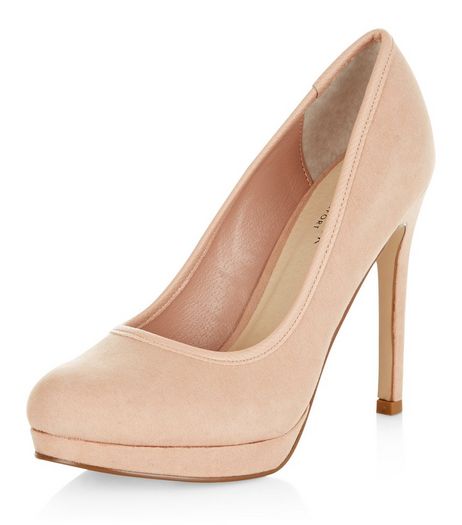 Stone Comfort Suedette Woven Trim Platform Heels | New Look