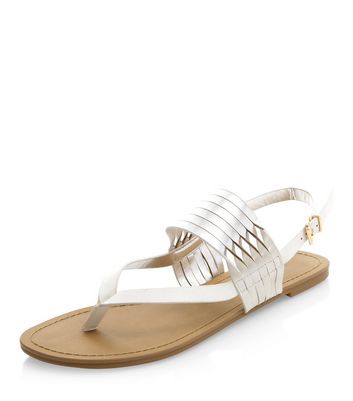 new look white sandals flat