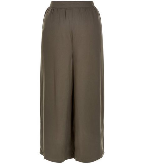 Khaki Elasticated Back Culottes | New Look