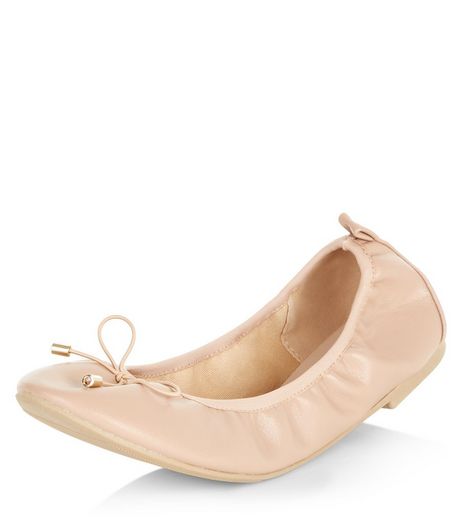 Wide Fit Stone Elasticated Ballet Pumps | New Look