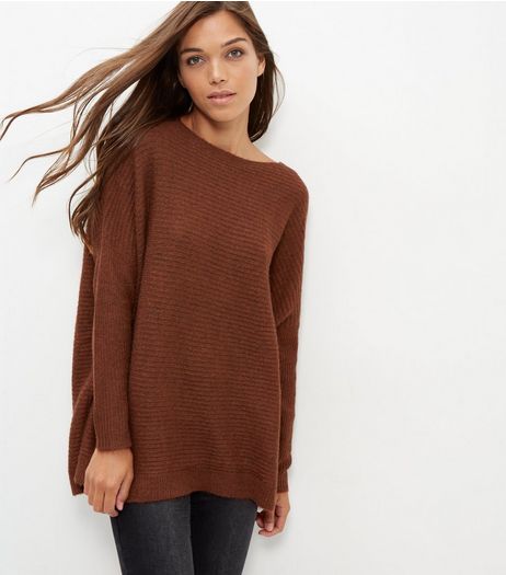 Brown Ribbed Jumper | New Look
